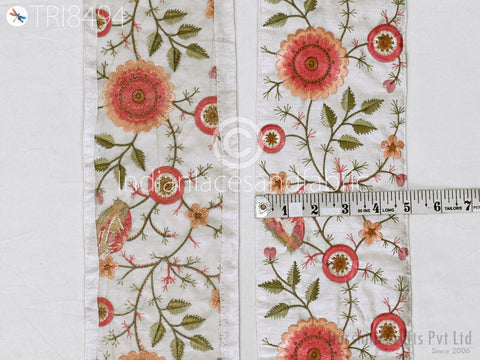 9 Yard Embroidered Ribbon 13 CM Trims Dresses Indian Embroidery Laces Sari Border Decorative Sewing Fabric Craft Saree Dresses Home Decor