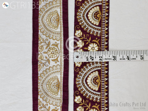 9 Yard Indian 65mm Embroidered Ribbon Bird Fabric Trim Sari Border Saree Trimming Sewing Dress Cushions Embroidery Crafting Laces Home Decor