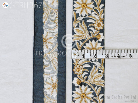 9 Yard Indian Embroidered 65mm Trim Drapery Embellishments Hats Bag Saree Trimming Decorative Ribbon Crafting Sewing Sari Borders Home Decor