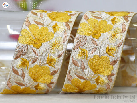 9 Yard Indian 5cm Trim Decor Sari Border Crafting Ribbon Sewing Embroidered Decorative Costumes Cushion Curtain Home Decor Trimming Headband
