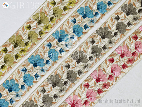 9 Yard Indian 5cm Trim Decor Sari Border Crafting Ribbon Sewing Embroidered Decorative Costumes Cushion Curtain Home Decor Trimming Headband