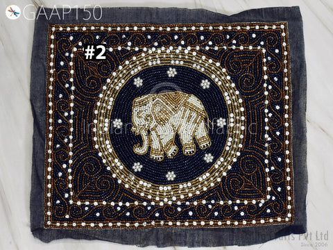 Elephant Applique, Embroidered Indian Sewing Dresses Patches Appliques Handmade DIY Crafting Supply Beaded Cushions Patches