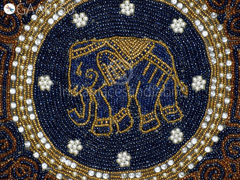 Handmade Patches Beaded Elephant Sew on Denim Jackets Shirts Embroidered Backpack Patch DIY Decorative Appliques