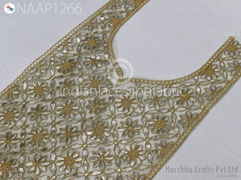 Handcrafted Neckline Patches, Decorated Neck Patches, Zardozi Neckline applique , Gota Patti Work Lace,Sequins Patches