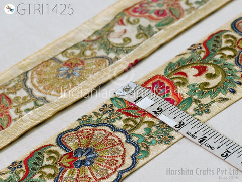 9 Yard Indian 85MM Embroidered Fabric Trim Cushion Covers Embellish Embroidery Saree Ribbon Sewing Crafting Border Wedding Trimmings Curtain