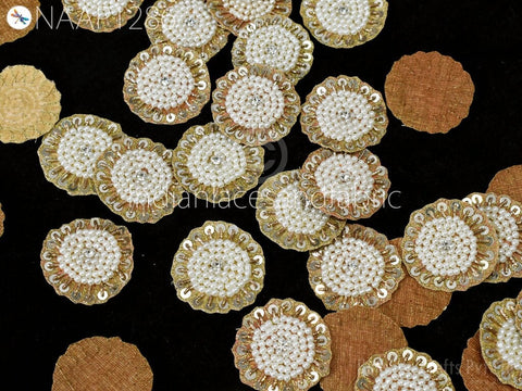 Indian Hand Crafted Beaded Rhinestone Appliques Paisley Appliques Beaded Bridal Appliques Sewing Dress Patch