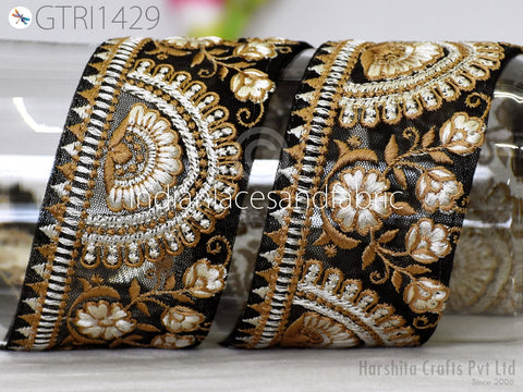 9 Yard Indian 5cm Trim Sari Border Crafting Ribbons Sewing Embroidered Decorative Costumes Cushion Curtain Home Decor Trimmings Headband