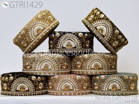 9 Yard Indian 5cm Trim Sari Border Crafting Ribbons Sewing Embroidered Decorative Costumes Cushion Curtain Home Decor Trimmings Headband