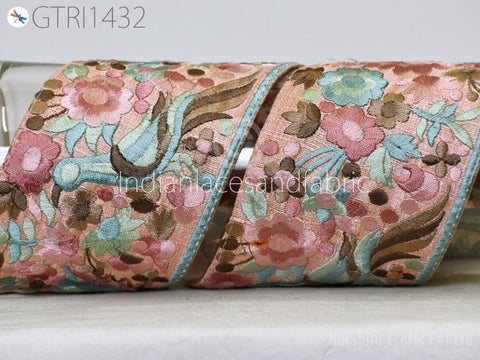 9 Yard Indian 9cm Embroidered Fabric Trim Sari Border Cushions DIY Crafting Wedding Saree Sewing Embroidery Dress Embellish Costume Ribbon