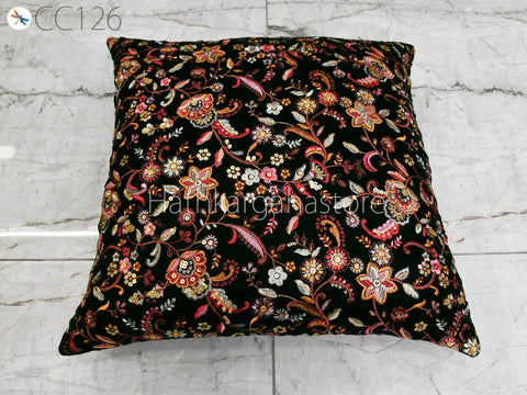 Velvet Cushion Cover Handmade Embroidered Throw Pillow Cover