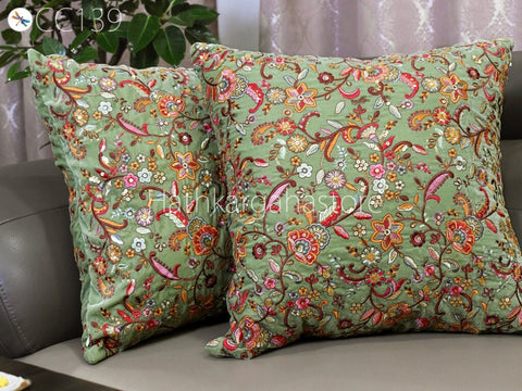 Embroidered Frill Square Pillow Throw Cushion Cover Handmade Embroidery Throw Pillow