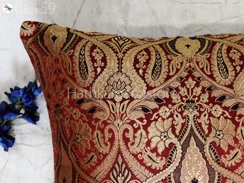 Brocade Silk Cushion Cover Handmade Brocade Throw Pillow Decorative Home Decor Pillow Cover Luxury Home Decor