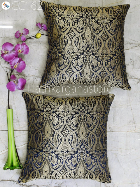 Brocade Silk Throw Pillow Lumbar Euro Sham 12X26 Handmade Luxury Home Decor