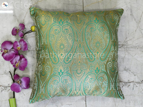 Brocade Silk Throw Pillow Lumbar Euro Sham 12X26 Handmade Luxury Home Decor