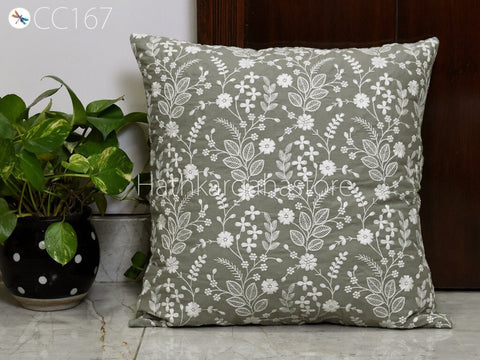 Embroidered Frill Square Pillow Throw Cushion Cover Handmade Embroidery Throw Pillow