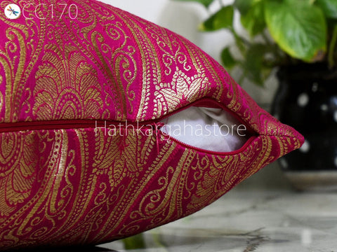 Brocade Silk Cushion Cover Handmade Brocade Throw Pillow Decorative Home Decor Pillow Cover Luxury Home Decor