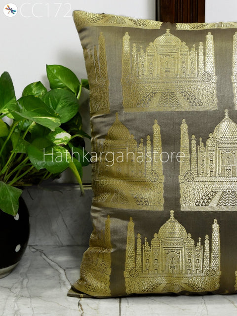 Brocade Silk Throw Pillow Square Decorative Designer Home Decor  Pillow Cover Handmade Brocade Silk Cushion Cover House Warming Bridal Shower Gift