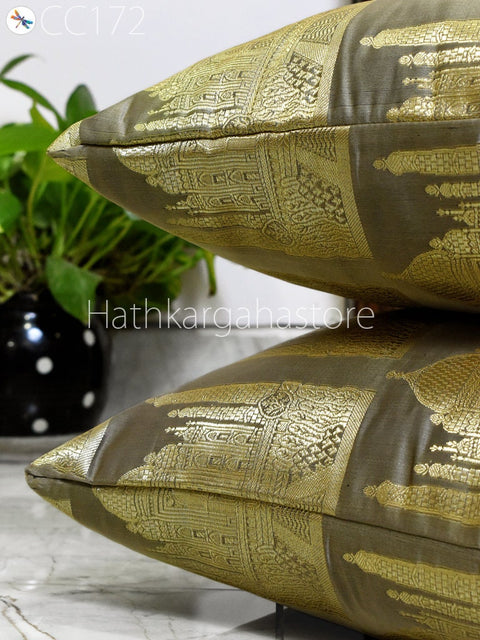 Brocade Silk Cushion Pillowcase Cover Handmade Brocade Silk Throw Pillow Cover Square Decorative Home Decor Pillow Cover