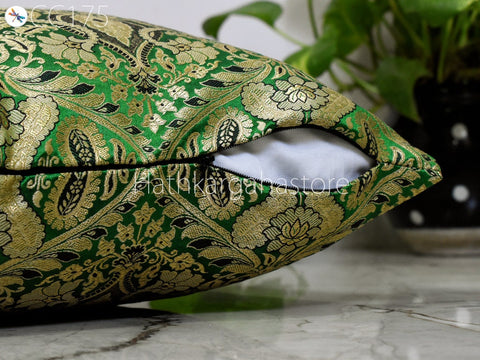 Brocade Silk cushion Pillow Cover Luxury Home Decor Entryway Pillows Handmade  Decorative