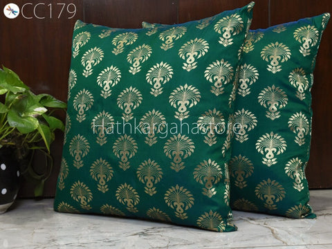 Brocade Silk Cushion Cover Frill Lumbar Pillow Throw Cushion Cover Handmade Embroidery Throw Pillow