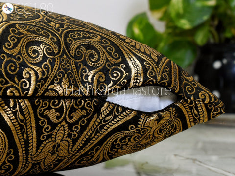 Brocade Silk Throw Pillow Square Decorative Designer Home Decor  Pillow Cover Handmade Brocade Silk Cushion Cover House Warming Bridal Shower Gift
