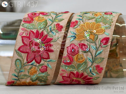 9 Yard Indian 5 CM Trim Decor Sari Border DIY Crafting Ribbon Sewing Fabric Embroidered Decorative Costumes Cushion Home Decor Trimming