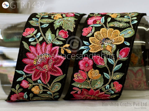 9 Yard Indian 5 CM Trim Decor Sari Border DIY Crafting Ribbon Sewing Fabric Embroidered Decorative Costumes Cushion Home Decor Trimming