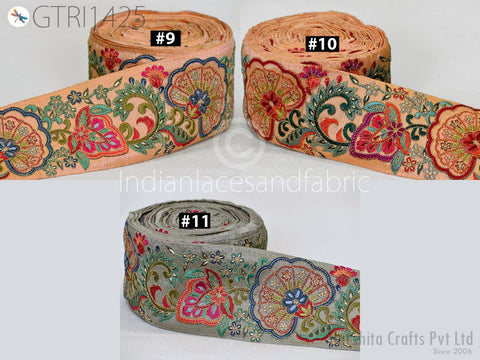 9 Yard Indian 85MM Embroidered Fabric Trim Cushion Covers Embellish Embroidery Saree Ribbon Sewing Crafting Border Wedding Trimmings Curtain