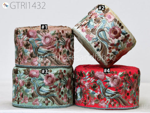 9 Yard Indian 9cm Embroidered Fabric Trim Sari Border Cushions DIY Crafting Wedding Saree Sewing Embroidery Dress Embellish Costume Ribbon