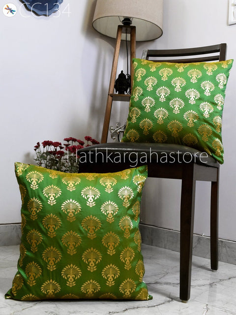 Brocade Silk Throw Pillow Lumbar Euro Sham 12X26 Handmade Luxury Home Decor