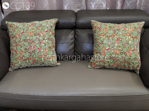 Embroidered Frill Square Pillow Throw Cushion Cover Embroidered Cushion Cover Handmade Embroidery Throw Pillow