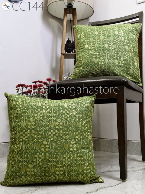 Floral Embroidered Throw Pillow Square Decorative Home Decor Pillow Cover Handmade Embroidery Cushion Cover