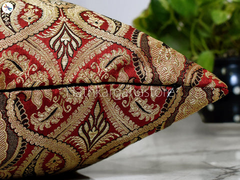 Brocade Silk Cushion Pillowcase Cover Handmade Embroidery Throw Pillow Cover Decorative Home Decor House Warming Bridal Shower Wedding Gifts