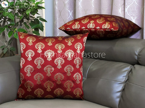 Brocade Silk Cushion Cover Frill Lumbar Pillow Throw Cushion Cover Handmade Embroidery Throw Pillow