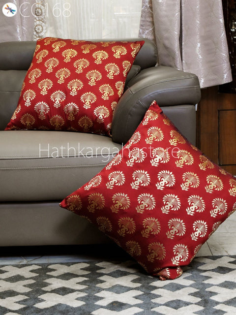 Brocade Silk Cushion Pillowcase Cover Handmade Brocade Silk Throw Pillow Cover Square Decorative Home Decor Pillow Cover