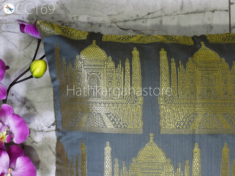 Brocade Silk Throw Pillow Square Decorative Designer Home Decor  Pillow Cover Handmade Brocade Silk Cushion Cover House Warming Bridal Shower Gift