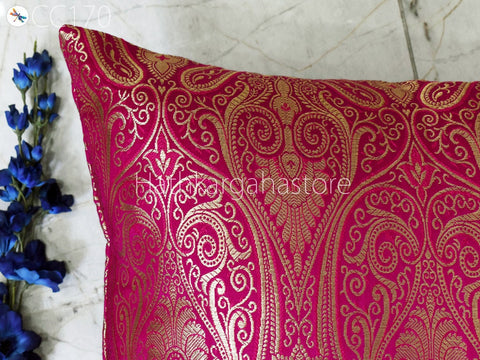 Brocade Silk Cushion Cover Handmade Brocade Throw Pillow Decorative Home Decor Pillow Cover Luxury Home Decor