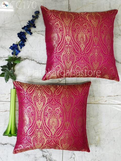 Brocade Silk Cushion Cover Pillow Cover Luxury Home Decor Entryway Pillows