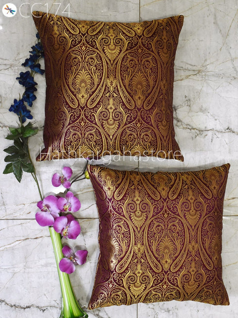 Brocade Silk Cushion Cover Pillow Cover Luxury Home Decor Entryway Pillows