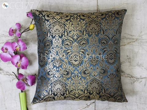 Brocade Silk Cushion Cover Frill Lumbar Pillow Throw Cushion Cover Handmade Embroidery Throw Pillow