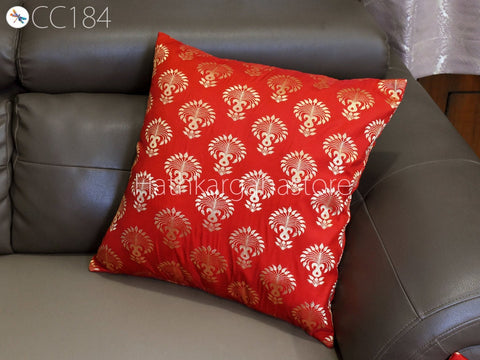 Brocade Silk Cushion Cover Frill Lumbar Pillow Throw Cushion Cover Handmade Embroidery Throw Pillow