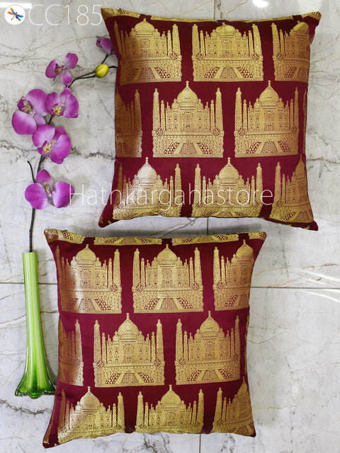 Brocade Silk Cushion Pillowcase Cover Handmade Brocade Silk Throw Pillow Cover Square Decorative Home Decor Pillow Cover