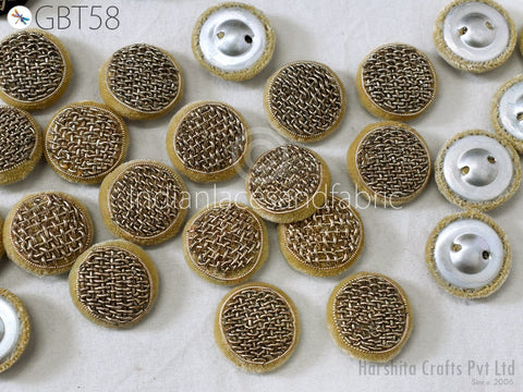 Gold Zardozi buttons, Sewing Supplies, Handcrafted Buttons, Fancy Buttons, Embroidered button, Embellishment Button