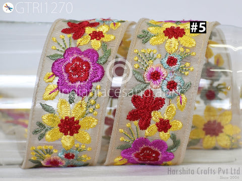 9 Yard Indian 4cm Sewing Embellishment Embroidery Fabric Trim Embroidered Saree Ribbon Crafting Border Wedding Dress Trimmings Cushion Cover