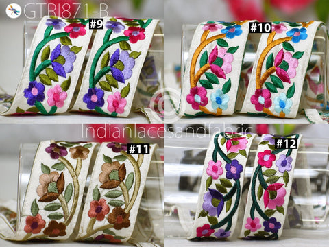 9 Yard Embroidered Fabric 4 Cm Trim Gift Wrapping Ribbon Embellishment Sewing DIY Crafting Indian Sari Border Embroidery Cushions Lace