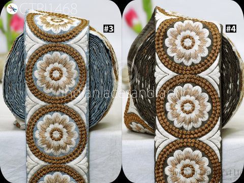 9 Yard Indian 8cm Embroidered Trim Embellishment Sari Border Embroidery Saree Ribbon Cushions Home Décor Sewing Clothing Costumes Trimmings