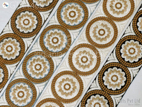 9 Yard Indian 8cm Embroidered Trim Embellishment Sari Border Embroidery Saree Ribbon Cushions Home Décor Sewing Clothing Costumes Trimmings