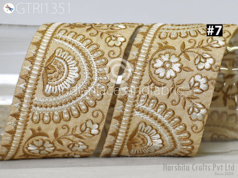 9 Yard Indian 65mm Embroidered Ribbon Bird Fabric Trim Sari Border Saree Trimming Sewing Dress Cushions Embroidery Crafting Laces Home Decor