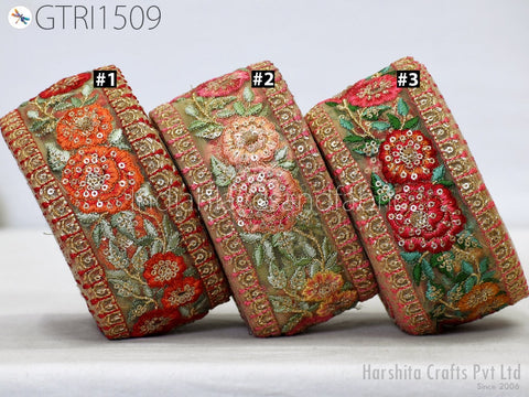 9 Yard Decorative 65MM Trim Indian DIY Crafting Embroidered Embellishment Cushion Sari Border Wedding Saree Sewing Embroidery Dress Trimming