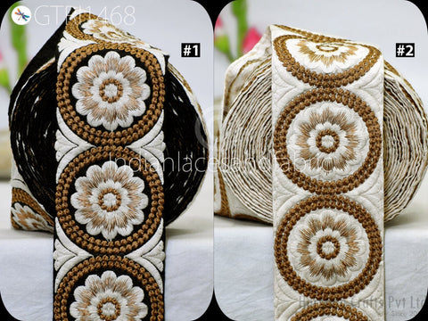 9 Yard Indian 8cm Embroidered Trim Embellishment Sari Border Embroidery Saree Ribbon Cushions Home Décor Sewing Clothing Costumes Trimmings